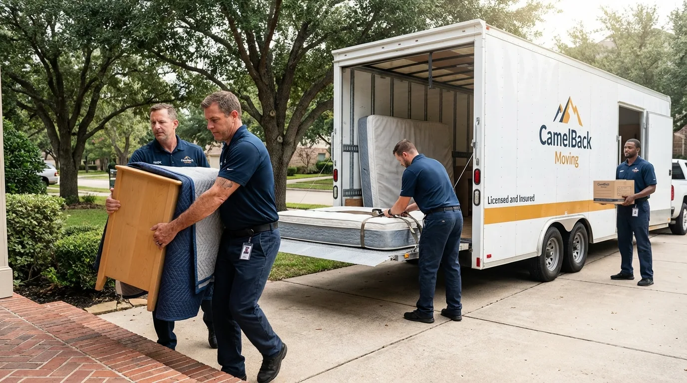 Crew loading residential truck for cross-state move from Kernersville, NC